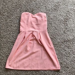 Pink mini strapless dress